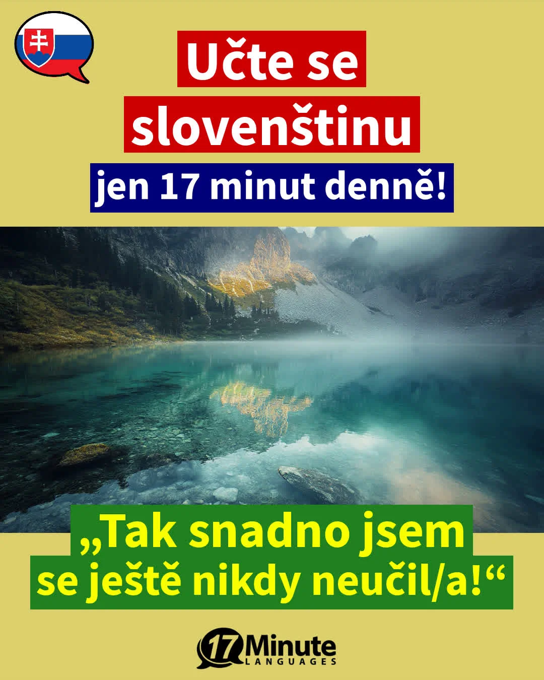 Naučte se slovensky mnohem rychleji než běžnými výukovými metodami – stačí pouhých 17 minut výuky denně! – daily learning