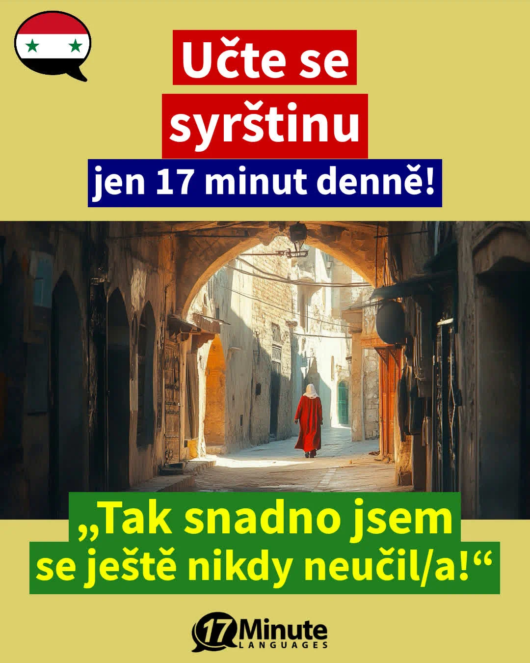 Naučte se syrsky mnohem rychleji než běžnými výukovými metodami – stačí pouhých 17 minut výuky denně! – daily learning