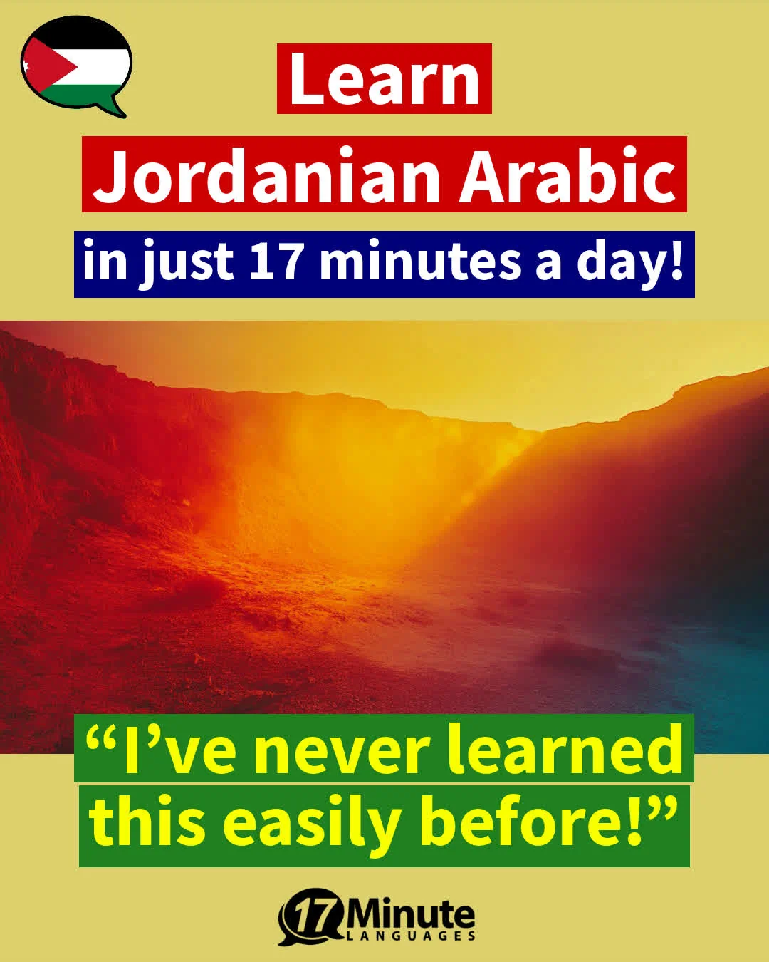 Dạy Tiếng Jordan nhanh hơn nhiều so với phương pháp dạy truyền thống – chỉ với 17 phút học mỗi ngày! – daily learning