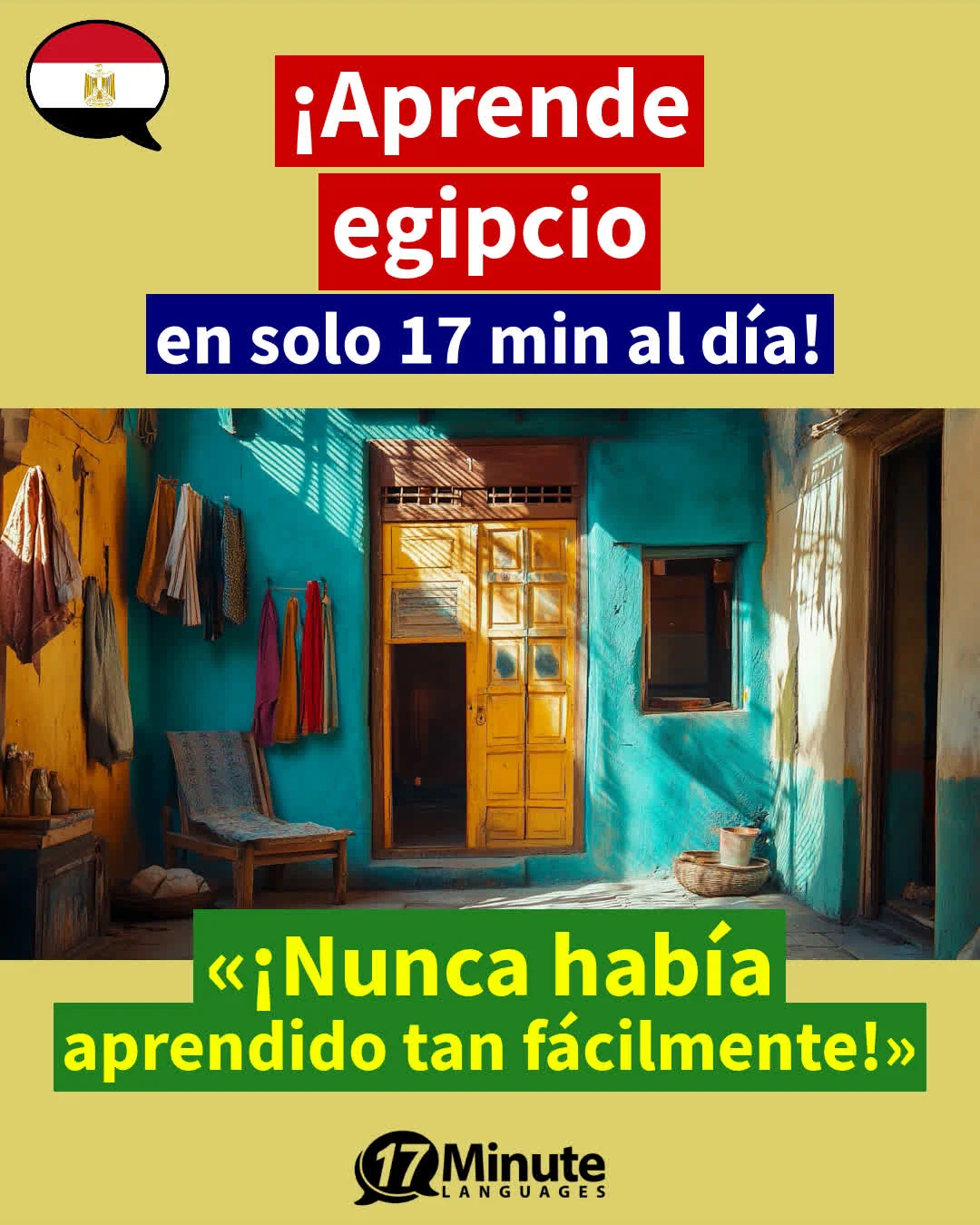 ¡Enseña el egipcio considerablemente más rápido que los métodos de enseñanza convencionales y con solo 17 minutos al día! – aprendizaje diario
