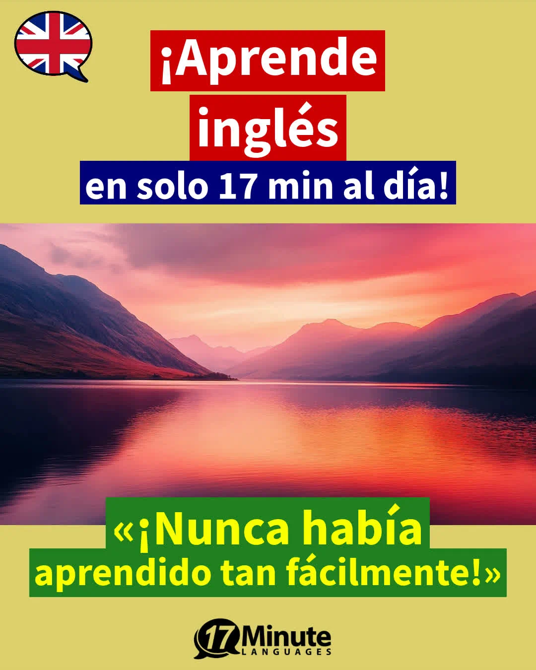 ¡Enseña el inglés americano considerablemente más rápido que los métodos de enseñanza convencionales y con solo 17 minutos al día! – aprendizaje diario