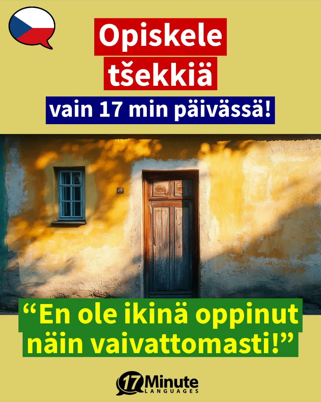 Opettaa tšekin kielen huomattavasti nopeammin kuin perinteiset oppimismenetelmät – opiskele vain 17 minuuttia päivässä! – daily learning