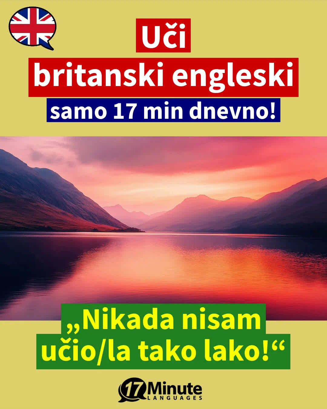 Učite američki engleski znatno brže, nego s konvencionalnim metodama učenja – uz samo 17 minuta učenja na dan! – daily learning