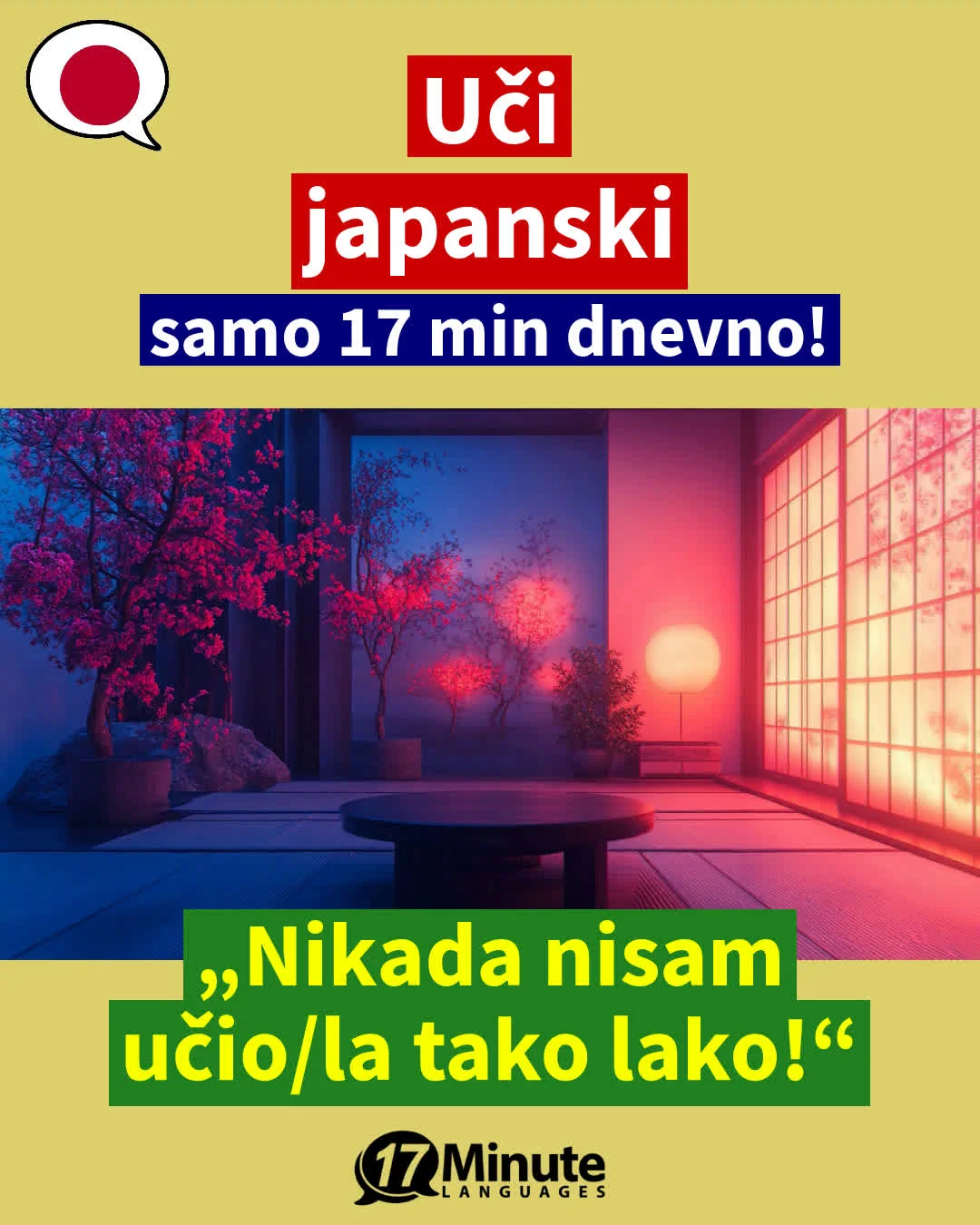 Učite japanski znatno brže, nego s konvencionalnim metodama učenja – uz samo 17 minuta učenja na dan! – daily learning